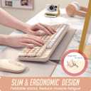 Wireless Keyboard and Mouse, Silent Keyboard Mouse Combo, Full-Sized Colorful Typewriter Keyboard with Round Keycaps, 2.4G Cute Mouse Compatible with PC/Laptop/Computer(Milk Tea)