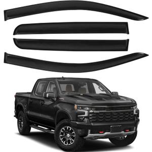Tape-On Rain Guards Fit for 2023 2024 2025 2026 Chevy Colorado/GMC Canyon, Outside Mount Window Visor, Smoke Tinted Sun Vent Shade Wind Deflector, 4pcs