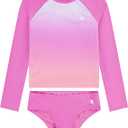 Long Sleeve Rash Guard 2-Piece Swimsuit 10Y