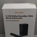 Nylavee Sound Bar - Hi-Fi Stereo Soundbar with Subwoofer, 80w Peak Power, Deep Bass Boost, 16-inch Small Bluetooth Sound Bar with HDMI-ARC, Coaxial, AUX Connection for TV, Computer, Projector