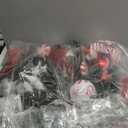 WBHome Pre-lit 6 Feet/72 Inch Decorated Christmas Garland, Red & White Lighted Garland with 35 LED Lights for Indoor Outdoor Xmas Decor Holiday Decorations, Battery Operated (Batteries NOT Included)