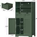 Iwell Bathroom Storage Cabinet with Adjustable Shelf, Storage Cabinet with Doors, Kitchen Pantry Storage Cabinets, Cupboard, for Living Room, Dining Room, Entryway, Green