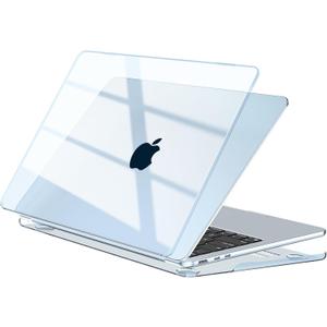EooCoo Case Compatible with MacBook Air 13 inch M5 2026-2022 M4 M3 M2 A3449 A3240 A3113 A2681, Crystal Hard Shell Scratch Resistant Protective Cover Compatible for MacBook Air 13.6 inch, Sky Blue