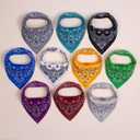 Maiwa 10 Pack Baby Triangle Bandana Bibs for Boys Girls for Drool Teething Eating with Snaps