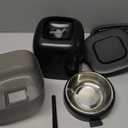 Automatic Cat Feeder and Water Dispenser FW1, Wire or Battery Cat Food Dispenser Timer Pet Feeder - Locking Lid, Desiccant Bag, Programmable Portion Control, 4 Daily Meals, 10s Voice Recorder (Black)