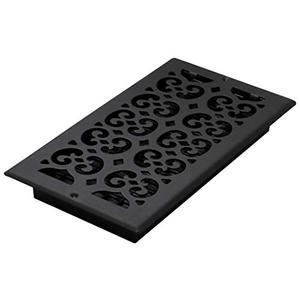 Decor Grates ST612W Scroll Design Wall/Ceiling Register, 6x12 Inches, Textured, Black, Pack Of 5