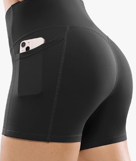 Poshdivah Womens High Waisted Biker Shorts Workout Running Spandex Yoga Shorts XL