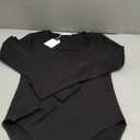 MANGOPOP Sweetheart V Neck Bodysuits for Women Long Short Sleeve Body Suits Tops Shirt (Small)