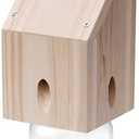 Carpenter Bee Trap for Outside - Shed Style Nature Hanging Wood Trap for Outdoor with Removable Bee Vault Plastic Jar (1 Pack)