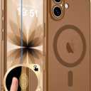 Zapica Magnetic for iPhone 17 Case, Upgraded [Camera Control Button] [Full Camera Protection] [with 1 Screen Protector] Translucent Matte Shockproof Protective Phone Cover, Dark Brown