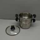 ZENFUN 1.8 Quart Stainless Steel Steamer Pot with Basket, Stock Pot with Glass Lid, Mini Steaming Pot Cookware with Handle, Metal Cooking Steamer for Vegetable, Stews, Pasta, Sauce, Individual-use