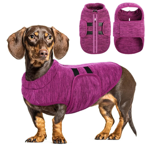Queenmore Small Dog Sweaters, Soft Fleece Vest Pullover Dog Jacket with Leash Hole, Warm Winter Dogs Clothes Cold Weather Doggy Dachshund Sweater for Small Doggy Cats Boy or Girl (Cationic Berry, S)