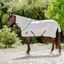 Equinavia Brisk Mesh Horse Fly Sheet with Removable Neck Cover| Durable Extended Coverage with UPF 45 UV Protection | Fly Sheet for Horses - Silver Gray - 72 in