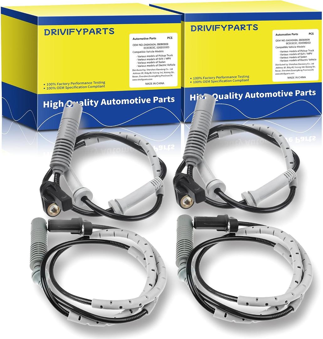 ABS Wheel Speed Sensor Compatible with BMW Models: 128i 2008-2013, 323i 325i 2006, 328i 2007-2012, 4526760424, 34526760424, ALS463, ALS463,Driver Passager Sides, 4pcs