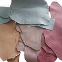 Leather Scraps Assortment, Mixed Colors in Pink, Beige and Gray, Genuine Leather Pieces (500, Grams)