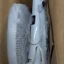 Amazon Basics 16" DC Motor Standing Floor Fan, 12 Speed with Remote, 3 Breeze Modes, Dual-Layered Blades (10 Blades), Timer, Energy Efficiency and Quiet DC Motor (28W), White