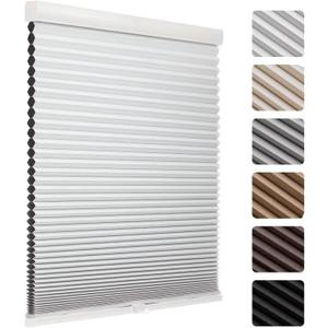 MYshade Cordless Blackout Cellular Shades, 1.5" Honeycomb Window Blinds for Bedroom & Nursery, Thermal Insulated, Noise Reducing, Privacy Shades, Inside or Outside Mount (34" W x 72" H, White)