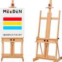 MEEDEN Large H-Frame Easel, Easel Stand for Paintings, Painting Easels, Easel Stand for Display, Solid Beechwood Wooden Easels for Painting Canvas, Holds Canvases Up to 78", Natural Color