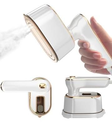 Travel Steamer Iron for Clothes Mini - Portable Ironing Machine Travel Small Size Portable Steamer Travel College Dorm Home Essentials Steamer for Clothes(White)