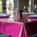 PartyWoo 3 pcs Hot Pink Foil Table Cover, 54 x 108 Inch Rectangle Waterproof Tablecloth for 6 to 8 Foot Tables, Disposable Plastic Party Tablecloth for Bachelorette Birthday Party Decorations