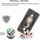 Black Celestial Sun Moon and Star Case for iPhone 15,Magic Boho Illustration Pattern,Trendy Soft TPU Bumper Case for iPhone 15