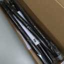 Black Curtain Rods 32 to 58 Inches (2.6-4.8ft), USFOOK 7/8 Inch Telescoping Splicing Drapery Rods for Windows 20 to 54 Inch, Decorative Translucent Finials