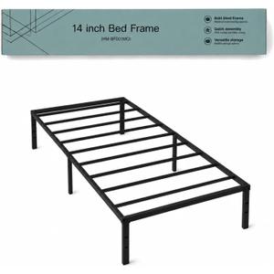 Twin Size Steel Bed Base, Durable Platform Foundation, No Box Spring Required