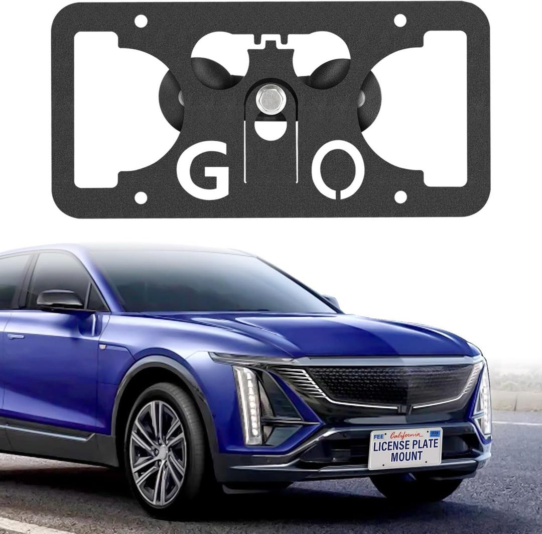 No Drill Front License Plate Bracket Mount Kit Compatible with Cadillac Lyriq 2023-2025, Front Bumper License Plate Mounting Kit