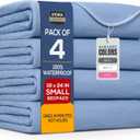 Utopia Bedding Washable Underpads 18" x 24" (Pack of 4), Waterproof Reusable Heavy Absorbency Incontinence Bed Pads for Adults, Kids, Elderly and Pets, Bedwetting Pads for Sofa and Couch (Blue)