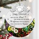 Retirement Gift - Retirement Gifts for Women, Men - Retired Ornament - Retired Gifts for Coworker, Boss, Employee, Teacher, Nurse - Stained Glass Christmas Ornament Keepsake - Design I