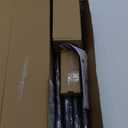 Black Curtain Rods for Windows 48-84 Inch, 6/8 Inch Adjustable Telescoping Drapery Rod with with Translucent Gold Foil Finials, Decorative Single Curtain Rod Set for Bedroom Living Room