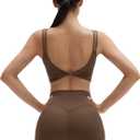 SUUKSESS Womens Workout Set Fitness Yoga Pilates Crop Tank Twist Back Cami High Waisted Tummy Control Bike Short (Brown, L)