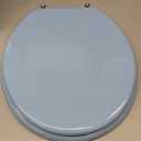 Blue Round Toilet Seat Natural Wood Toilet Seat with Zinc Alloy Hinges, Easy to Install also Easy to Clean, Scratch Resistant Toilet Seat by Angol Shiold (Round, Blue)