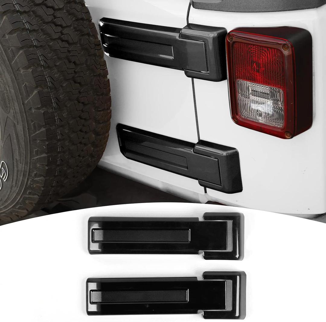 JeCar Tailgate Hinge Cover Trim Accessories for 2007-2018 Jeep Wrangler JK & Unlimited (Black)