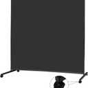 MAYOLIAH Large Single Panel Room Divider on Wheels, 71W x 75H Rolling Privacy Screen, Portable Wall Divider for Home Office Partition, Black