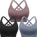 Angelhood Nursing Bras for Breastfeeding, Seamless Nursing Sports Bra Support Yoga Maternity Bras Pregnancy Sleep Bralette (M)