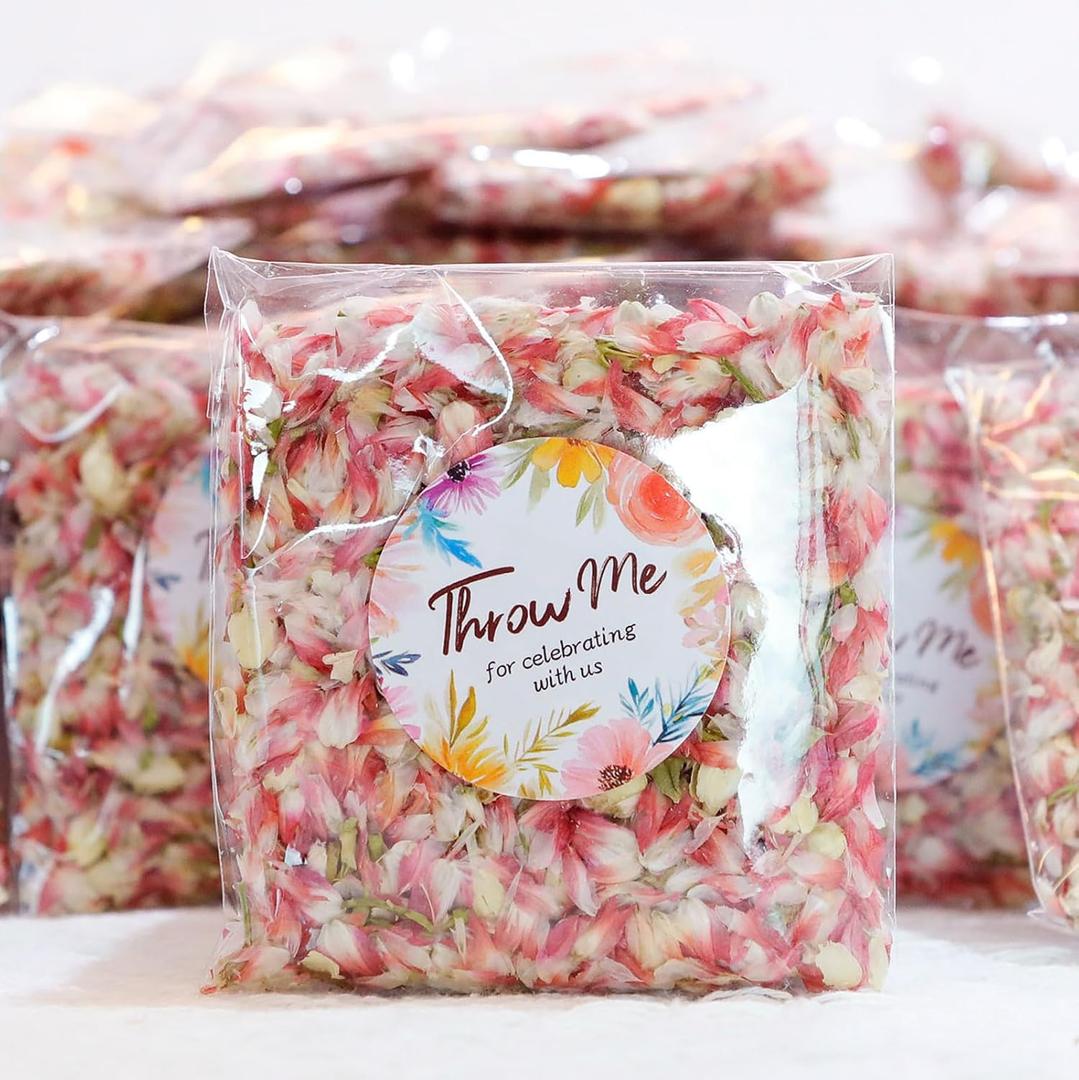 50 Pack Biodegradable Real Flower Petals Confetti, Natural Wedding Confetti Decor with Jasmine & Pink Dried Flower Petals, The Send Off Ideas, Flower Girls Basket, Party Romantic Gifts 50 Pack Biodegradable Real Flower Petals Confetti, Natural Wedding Confetti Decor with Jasmine & Pink Dried Flower Petals, The Send Off Ideas, Flower Girls Basket, Party Romantic Gifts