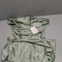 2025 Satin Cap Sleeve Cowl Back Summer Dresses for Women Elegant Ruched Waist Wedding Guest Midi Dress (Medium, Sage)