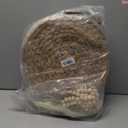 24 PCS Round Woven Placemats Set, 8 Boho Rattan Tablemats 13" Natural Water Hyacinth Farmhouse Place Mats with 8 Cotton Napkins, 8 Wooden Beads Napkin Ring for Kitchen Dining Table Decor