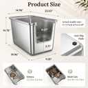 14.7 Inches High Sides Cats Litter Box, 304 Food Grade Stainless Steel