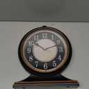 AYRELY Vintage Desk Clock Silent-Non-Ticking 10-inch dial Table Clock,Retro Mantel Clocks and Easy to Read for Living Room, Bedroom, Shelf Decoration, Fireplace, Farmhouse Decor (Black)