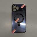 Magnetic for iPhone 17 Pro Max Case with Ring Stand, Fits MagSafe, with Built-in Camera Lens Protector, Slim Electroplated Shockproof Phone Cover, Black