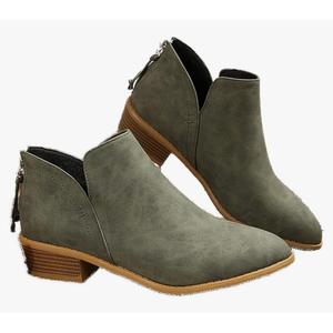 JITUUE Ankle Booties for Women,Women's Casual Dress Low Heeled Booties. V Cut Fashion Thick Heel Design Shoes.(Size 5)