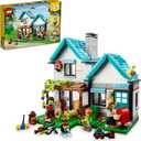 LEGO Creator 3 in 1 Cozy House Building Kit, Rebuild into 3 Different Houses, Includes Family Minifigures and Accessories, DIY Building Toy Ideas for Outdoor Play for Kids, Boys and Girls, 31139