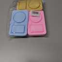 3 Pack Silicone Reusable Snack Containers with Lids, Double Compartment Snackle Box Containers, Salad Dressing Sauce Seasoning Container, Small Mini Food Snack Boxs for Travel, Office, Picnic,School