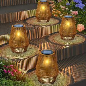 Solar Lanterns, KagoLing Solar Lanterns Outdoor Waterproof Hanging Solar Lights Outdoor Waterproof Solar Lamp Lights Decoration for Outside Garden,Yard,Patio,Porch,Trees,Lawn,Pathway Decor, 4 Pack