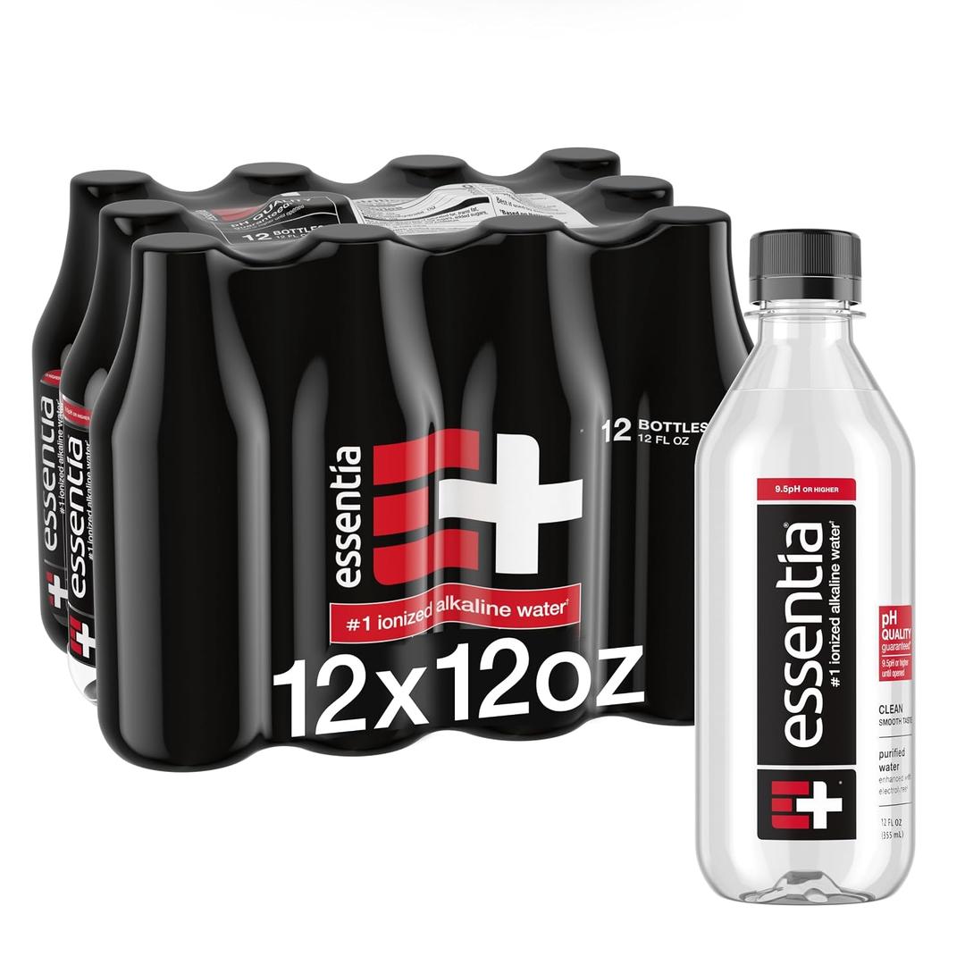 Essentia Water, Water Ionized Alkaline, 12 Fl Oz, 12 Pack (EXP 12/31/26)