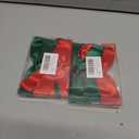 Red Hair Ribbon Bows Ponytail Holder Accessories Slides Metal Hair Clips for Women Girls Toddlers Teens Kids (Red and Green)