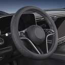 Leather Steering Wheel Cover Compatible with Chevy Chevrolet Silverado 1500 2500 HD 3500HD Malibu Colorado Equinox Impala Cruze Traverse Spark Tahoe Trax Express Blazer Accessories, Black 2025
