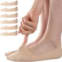 Sofier No Show Socks Womens, Non Slip Low Cut 6 Pairs Thin Silky Dress Footies Liner Invisible Socks Flats Loafers Sneakers